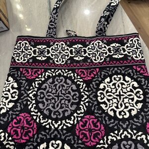 Vera Bradley Black and Pink Ornate Tote